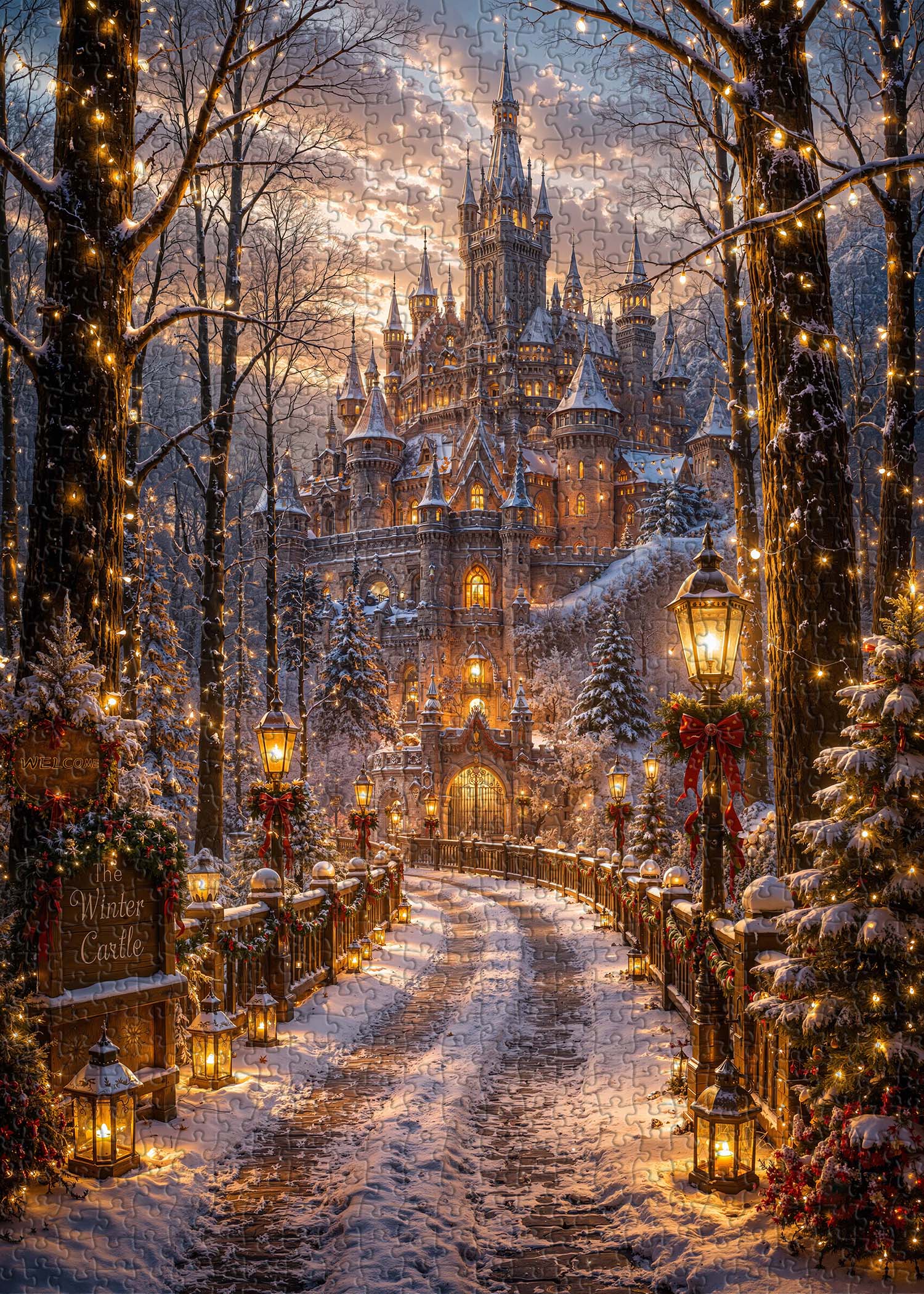 Winter Castle Glow Jigsaw Puzzle 1000 Pieces
