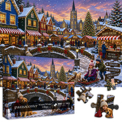 Warm Winter Village  Jigsaw Puzzle  1000 Piece