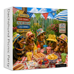 Dachshund Picnic Party Jigsaw Puzzle 1000 Pieces