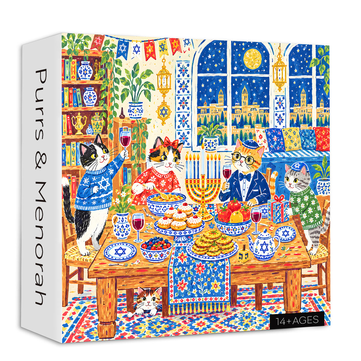 Purrs & Menorah Jigsaw Puzzle 1000 Pieces