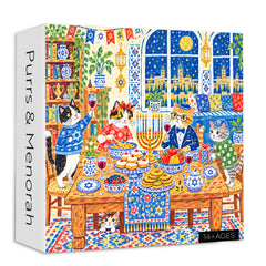 Purrs & Menorah Jigsaw Puzzle 1000 Pieces