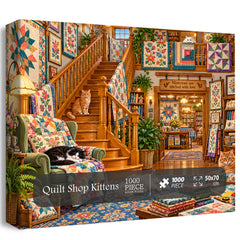 Quilt Shop Kittens Jigsaw Puzzle 1000 Pieces