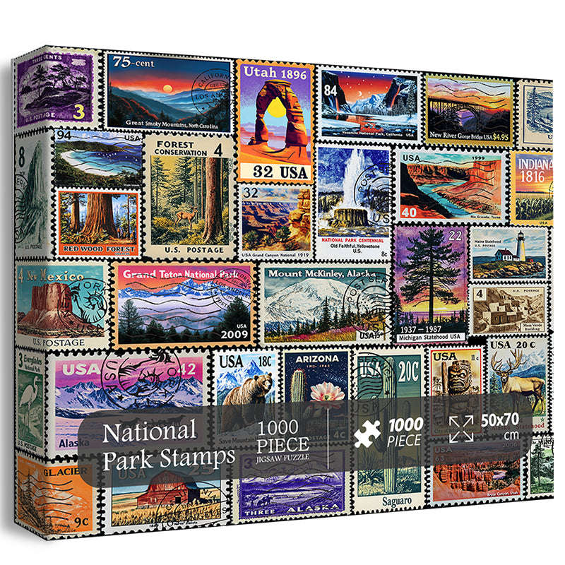 National Park Stamps Jigsaw Puzzles 1000 Pieces