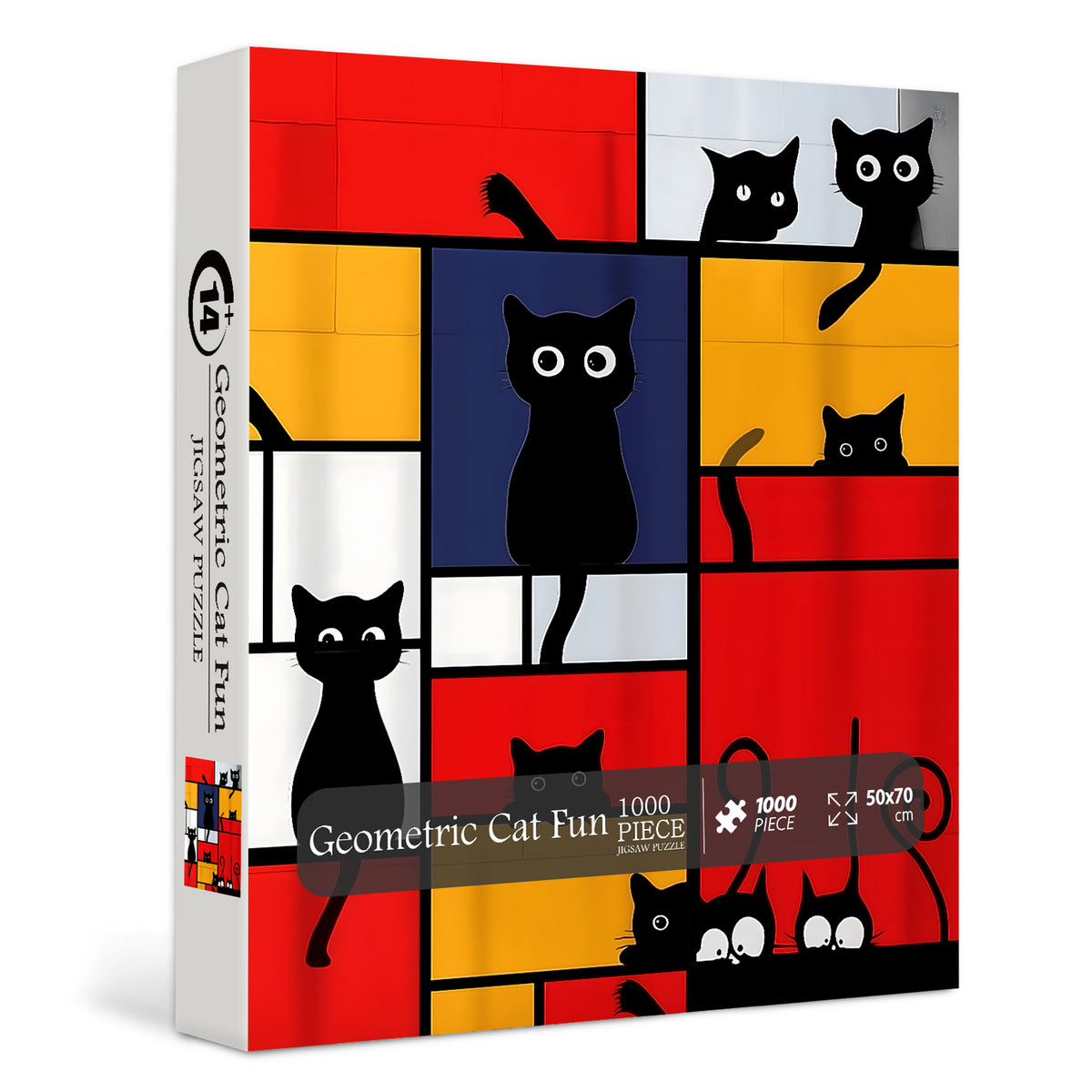Geometric Cat Fun Jigsaw Puzzle 1000 Pieces
