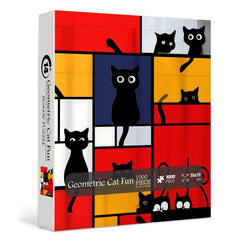 Geometric Cat Fun Jigsaw Puzzle 1000 Pieces