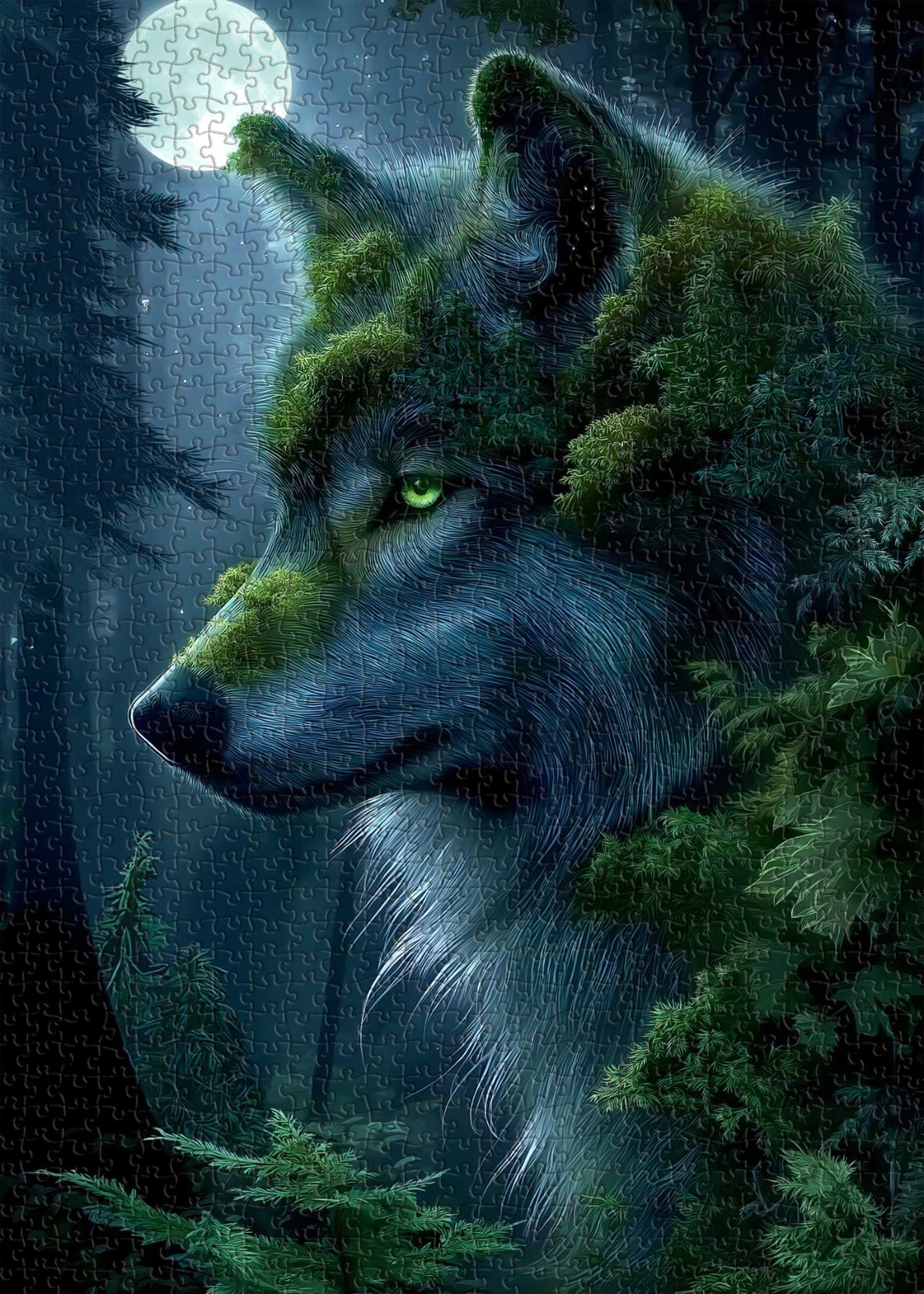 Mond Wolf Grove Puzzle 1000 Teile