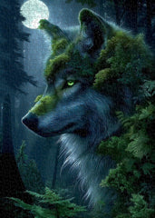 Mond Wolf Grove Puzzle 1000 Teile