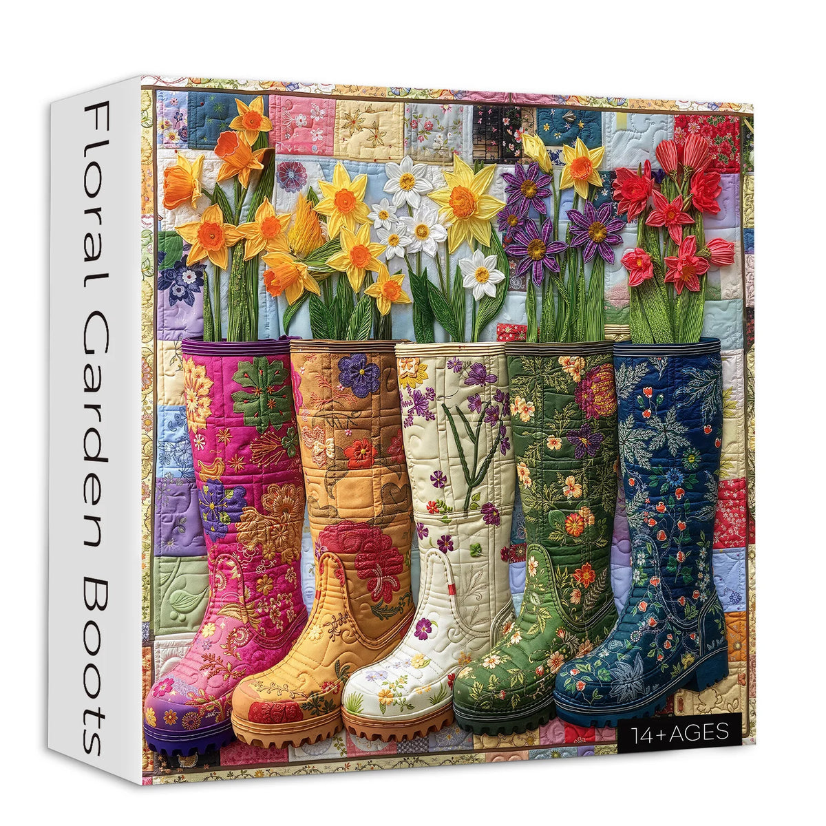 Botas de jardín floral rompecabezas 1000 piezas