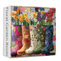 Botas de jardín floral rompecabezas 1000 piezas