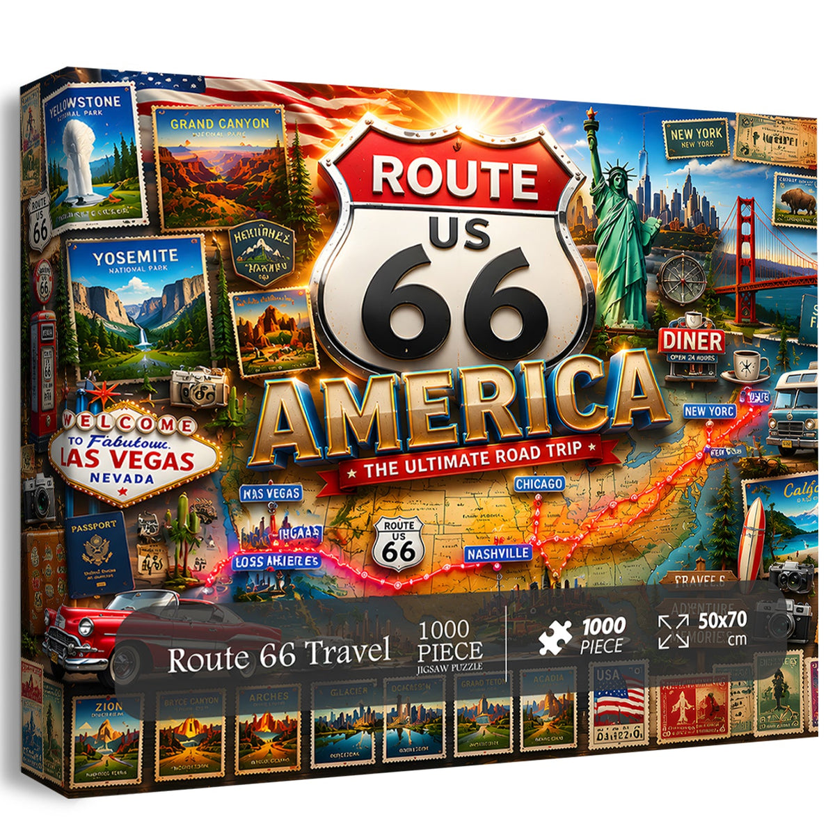 Route 66 Travel Jigsaw Puzzle 1000 Pieces