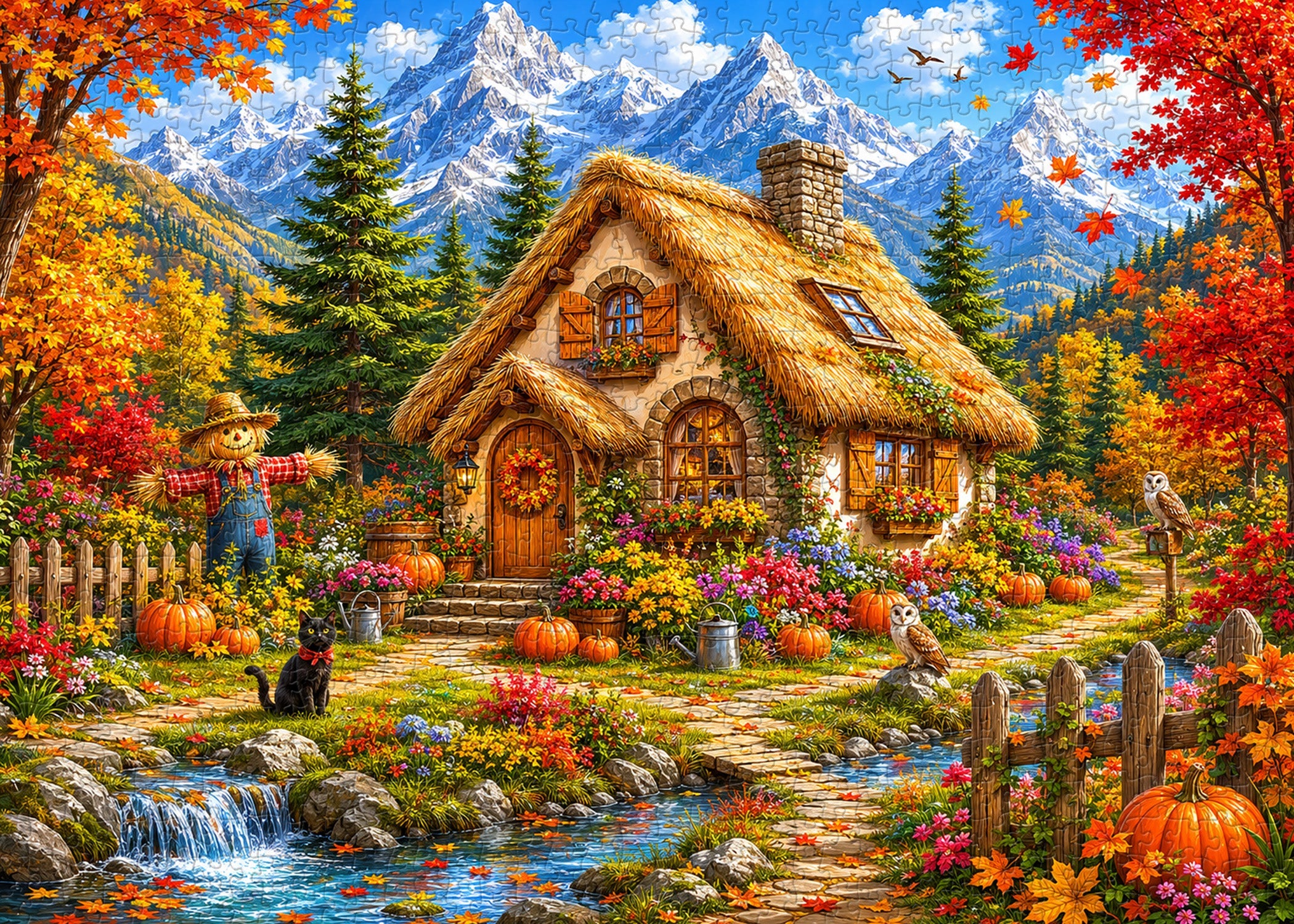 Herbst-Kürbis-Cottage-Puzzle, 1000 Teile
