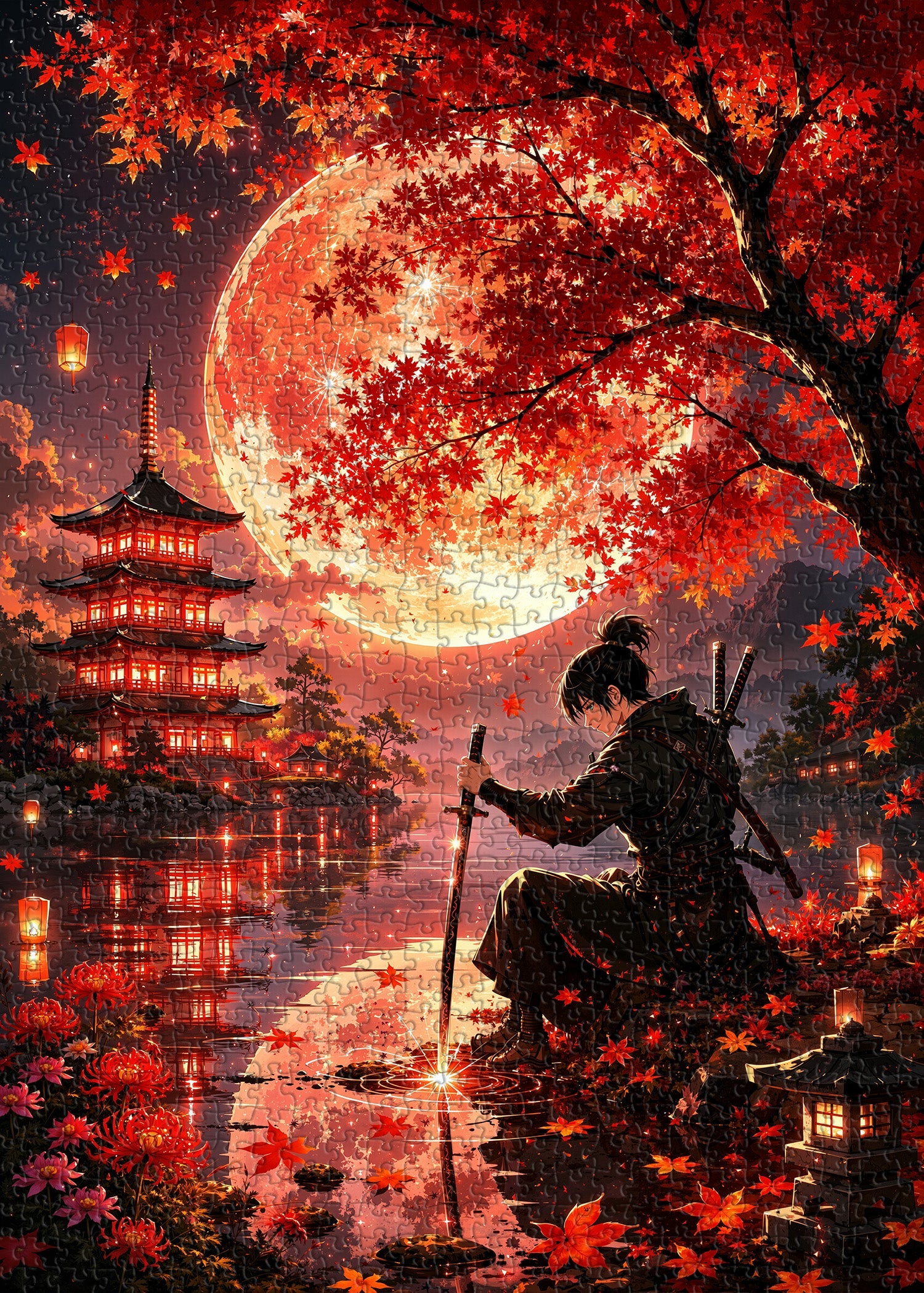 Puzzle con lama d'acero brillante, 1000 pezzi