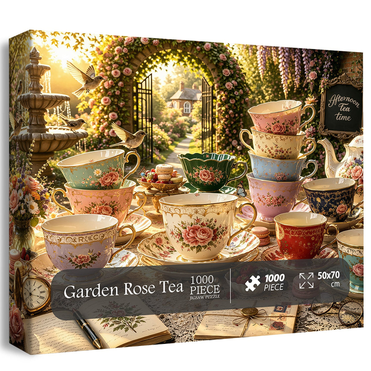 Garden Rose Tea Jigsaw Puzzle 1000 Pieces