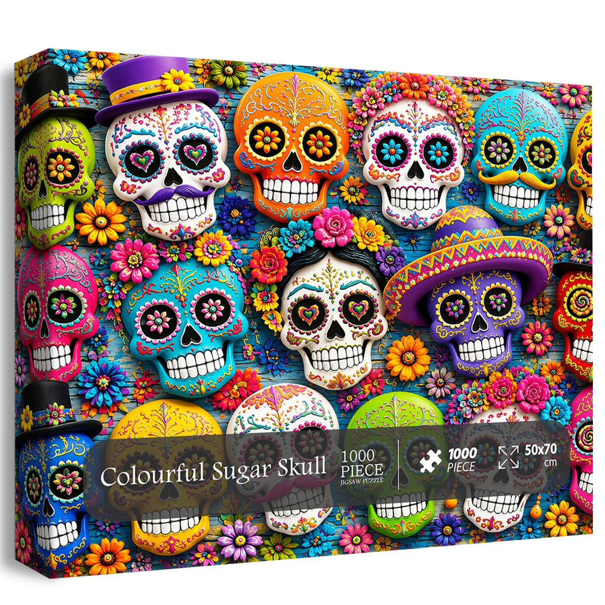 Colourful Sugar Skull Jigsaw Puzzle 1000 Pieces