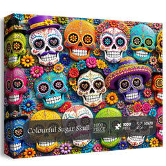 Colourful Sugar Skull Jigsaw Puzzle 1000 Pieces