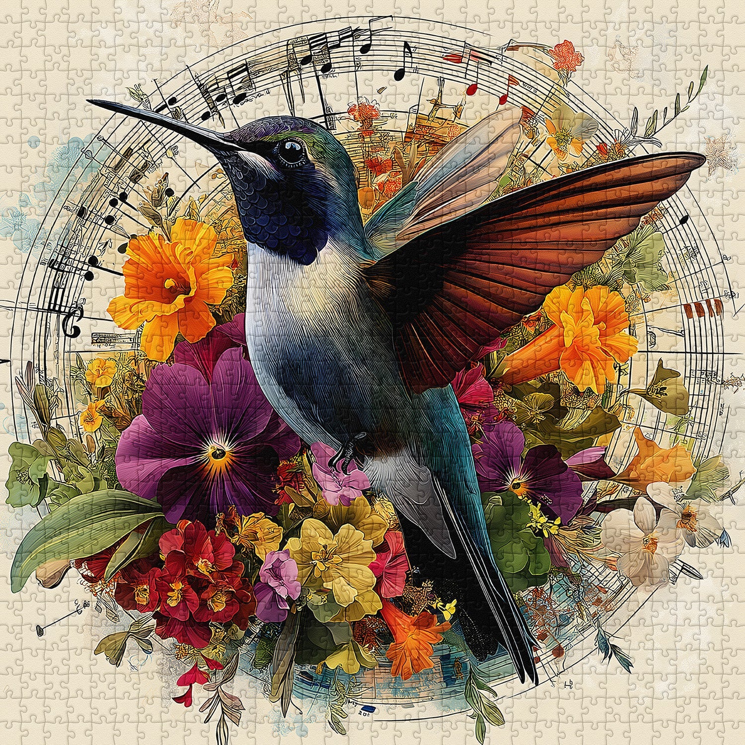 Blumenbesucher-Puzzle 1000 Teile