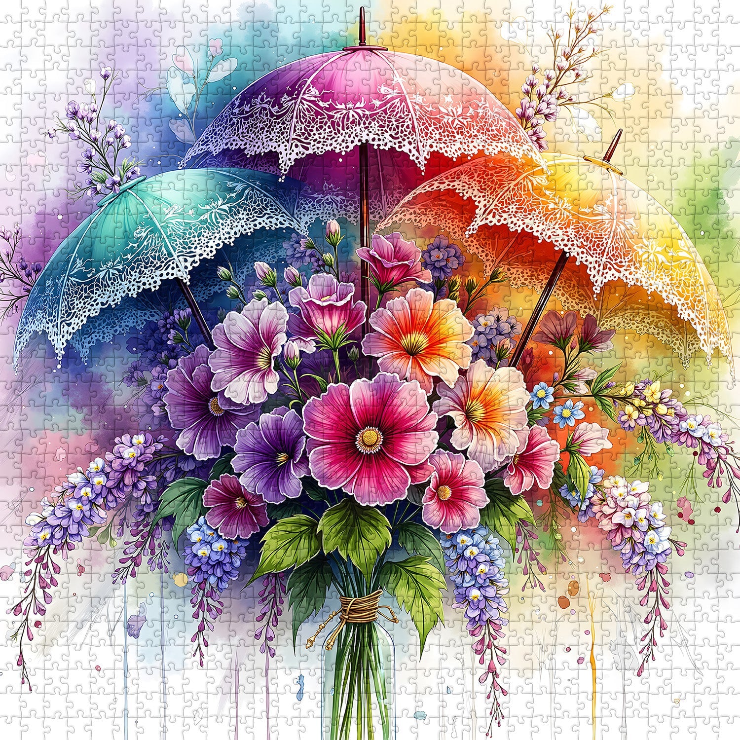 Regenschirmblüten-Puzzle 1000 Teile