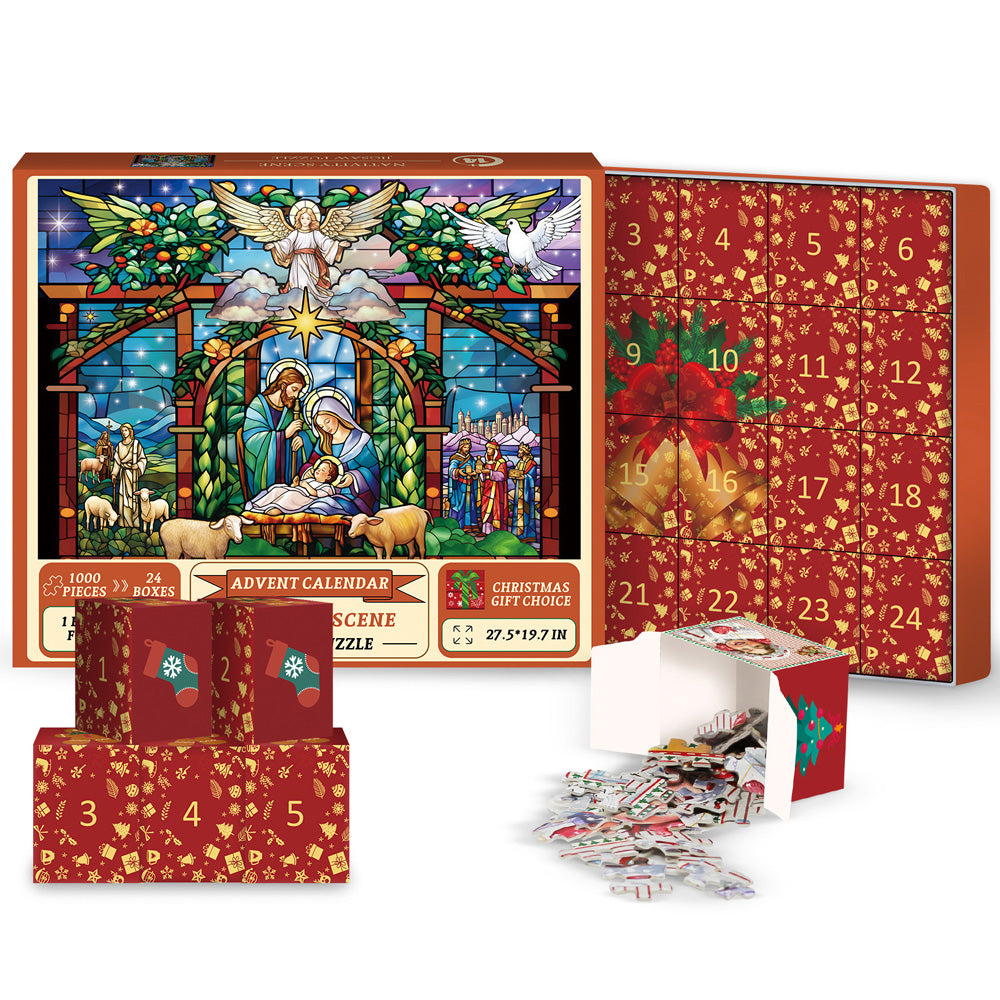 Nativity Scene Advent Calendar Jigsaw Puzzle 1000 Pieces