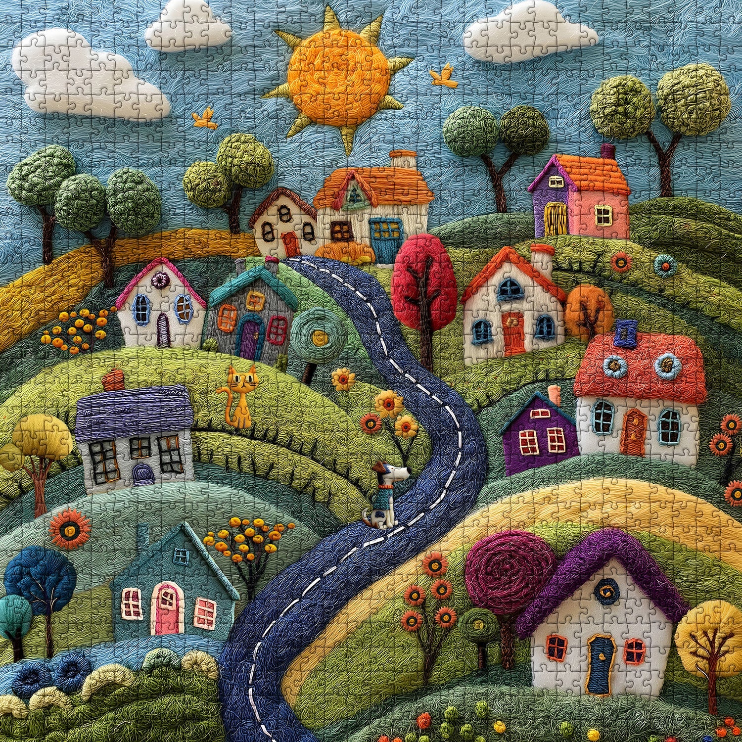Wunderliches Wolldorf-Puzzle 1000 Teile