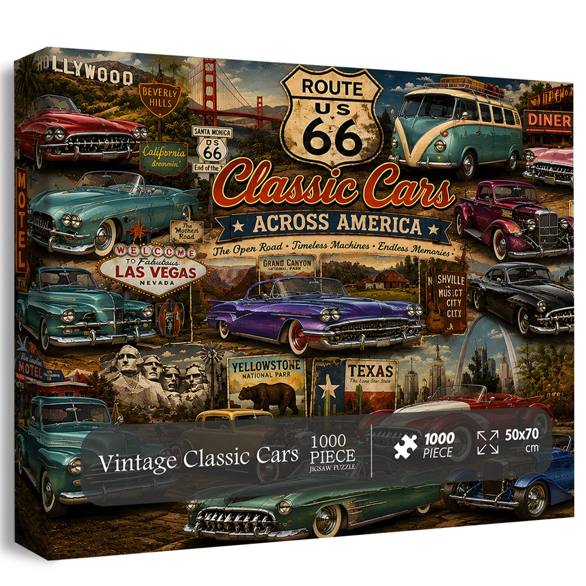 Vintage Classic Cars Jigsaw Puzzle 1000 Pieces