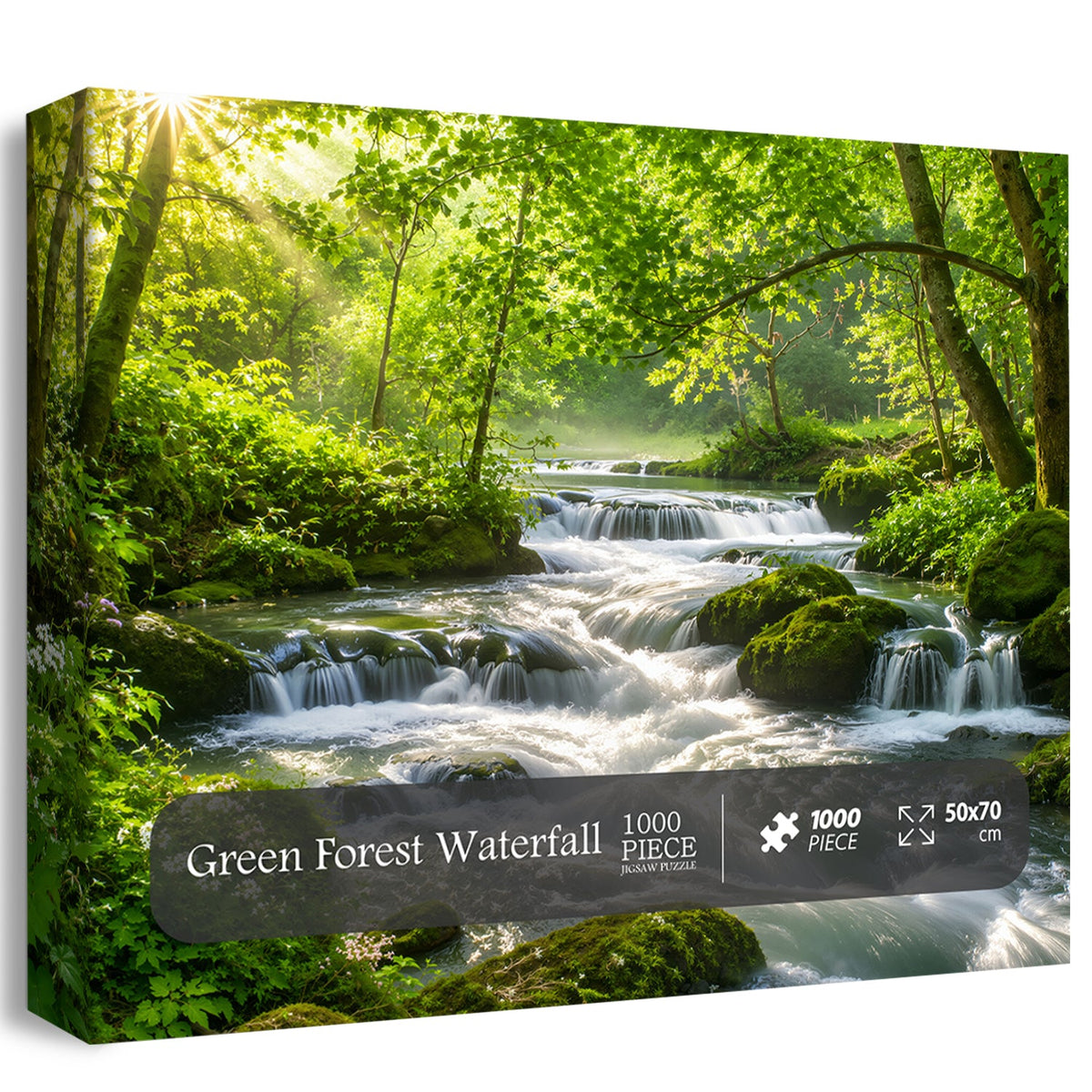 Green Forest Waterfall Jigsaw Puzzle 1000 Pieces