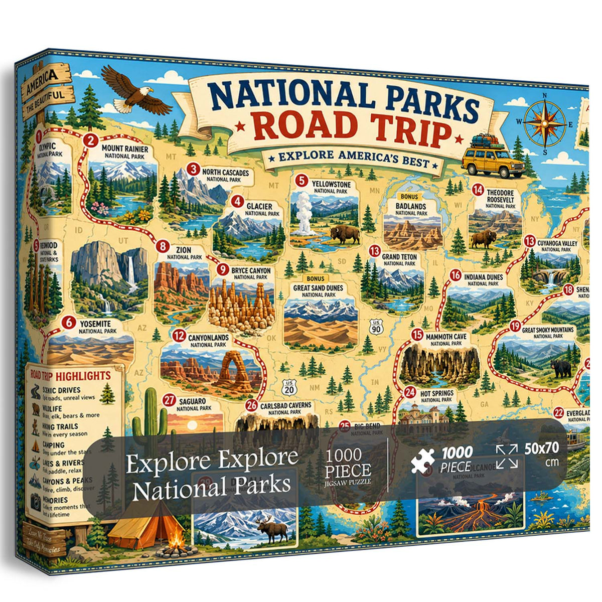 Explore National Parks Jigsaw Puzzle 1000 Pieces