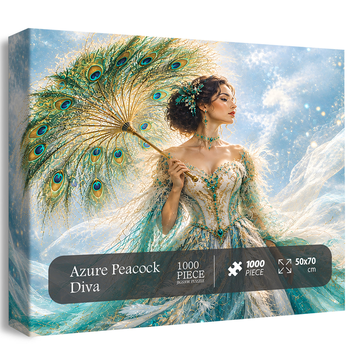 Azure Peacock Diva Jigsaw Puzzle 1000 Pieces