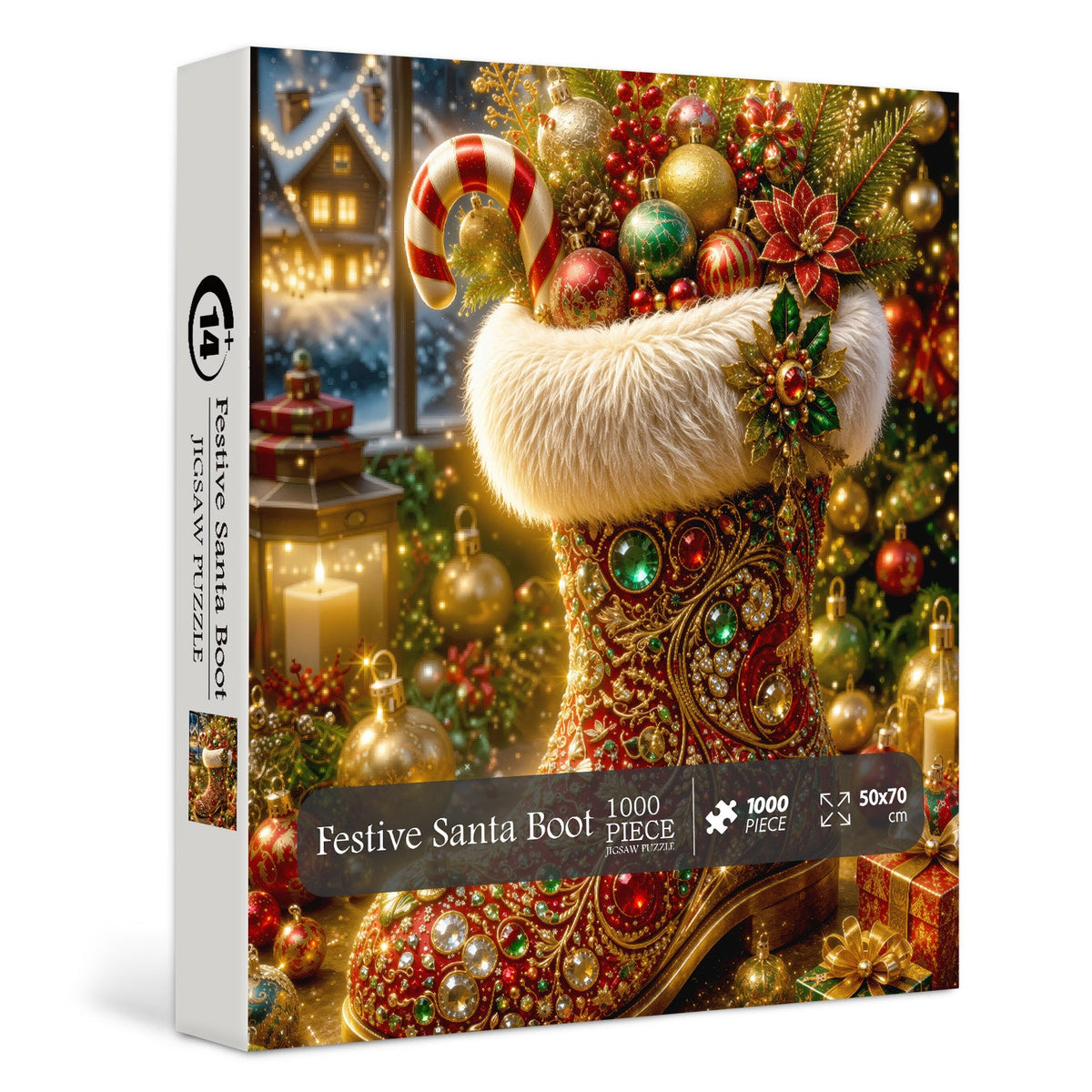 Festive Santa Boot Jigsaw Puzzle 1000 Pieces