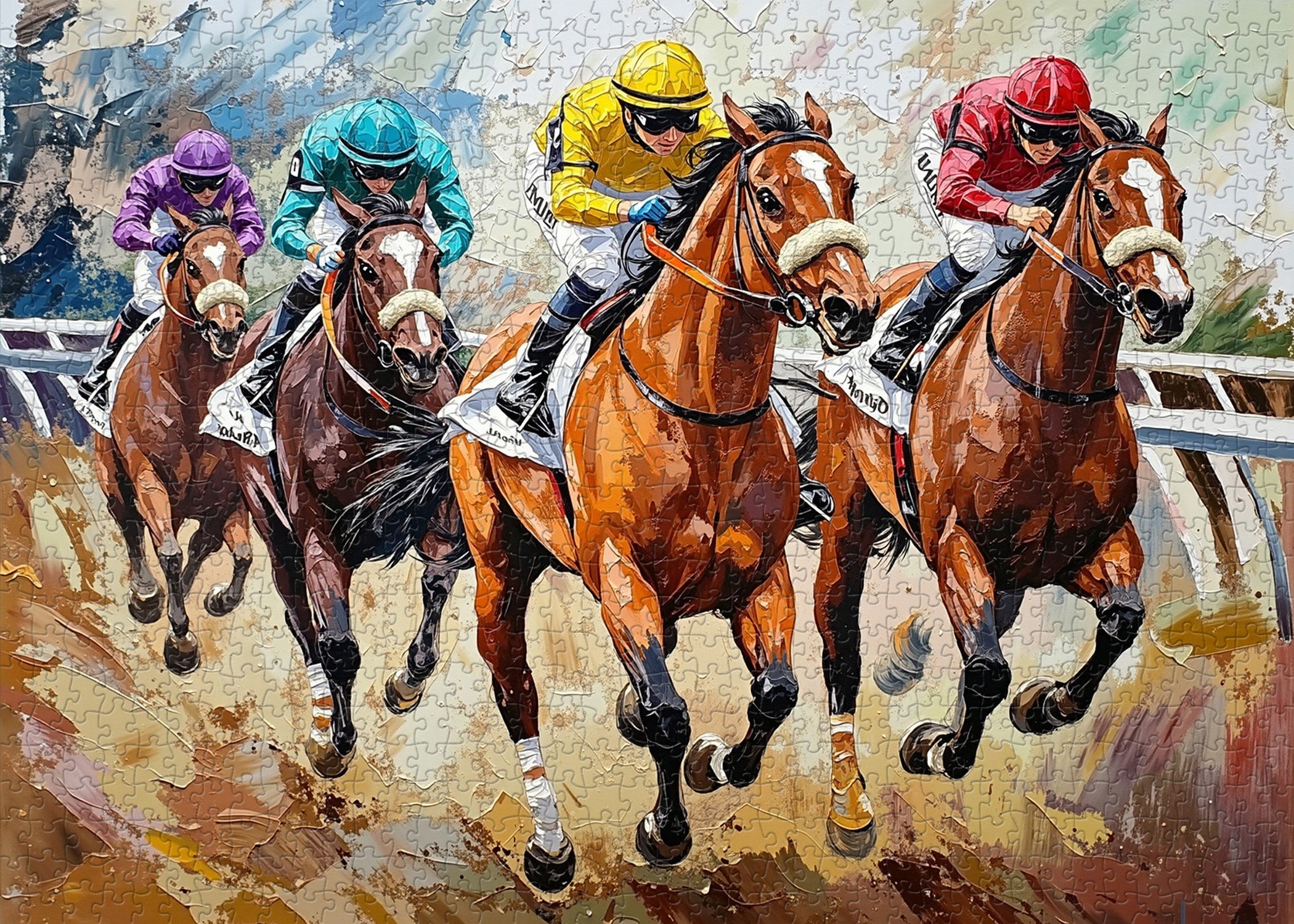 Race Horses Art Jigsaw Puzzle 1000 Pieces