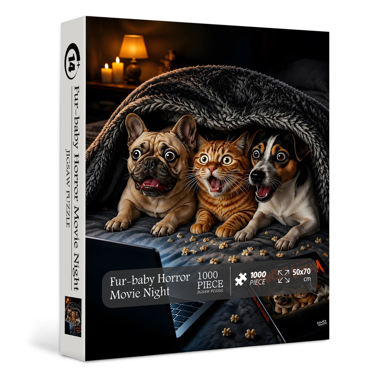 Fur-baby Horror Movie Night Jigsaw Puzzle 1000 Pieces