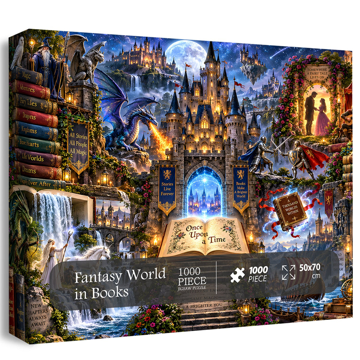 Fantasiewelt in Büchern Puzzle 1000 Teile