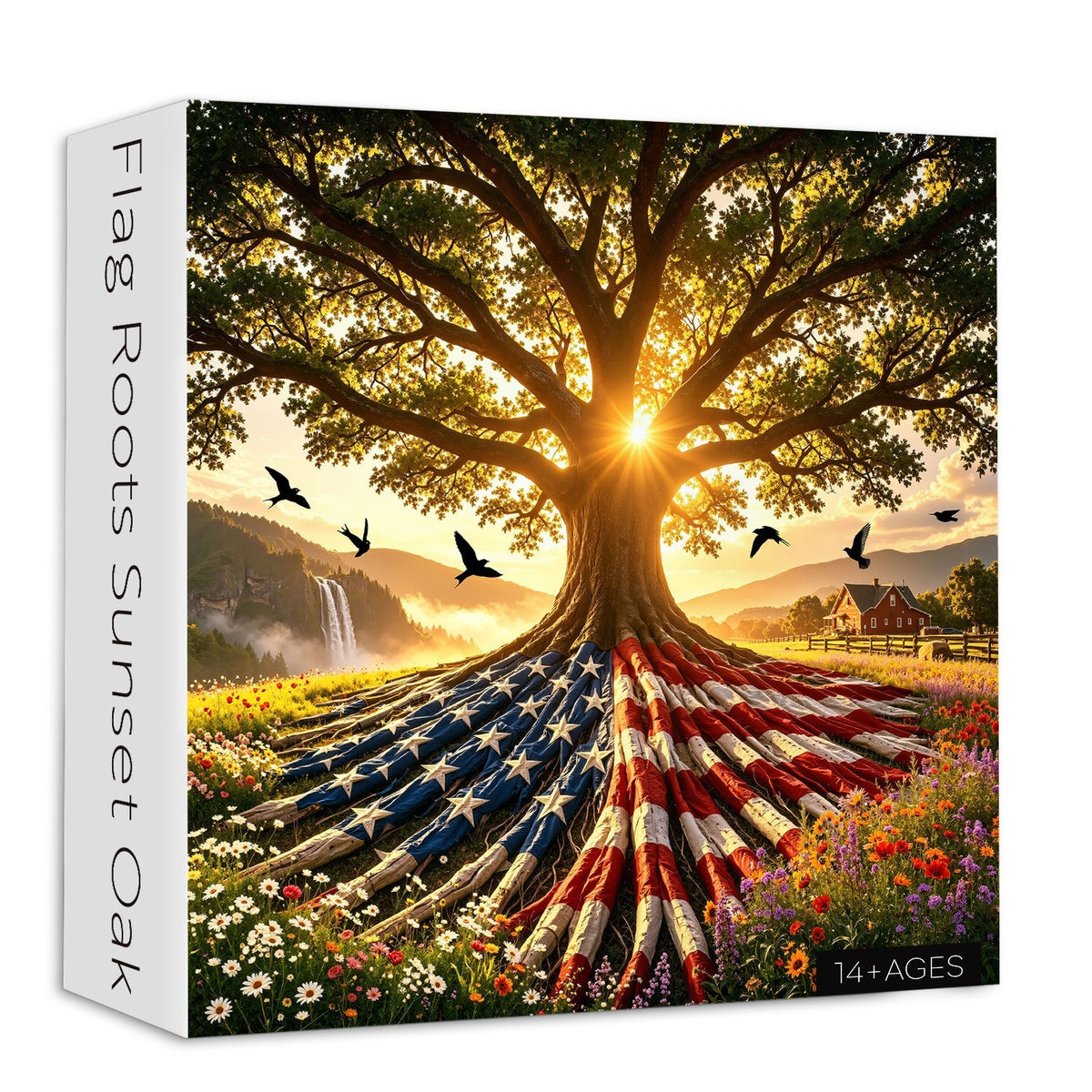 Flag Roots Sunset Oak Jigsaw Puzzle 1000 Pieces