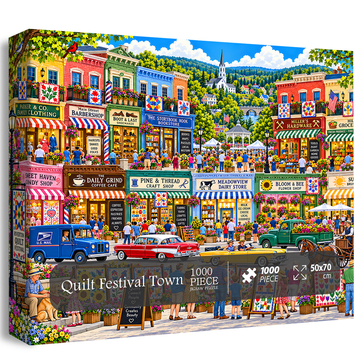 Quilt Festival Town Jigsaw Puzzle 1000 Pieces