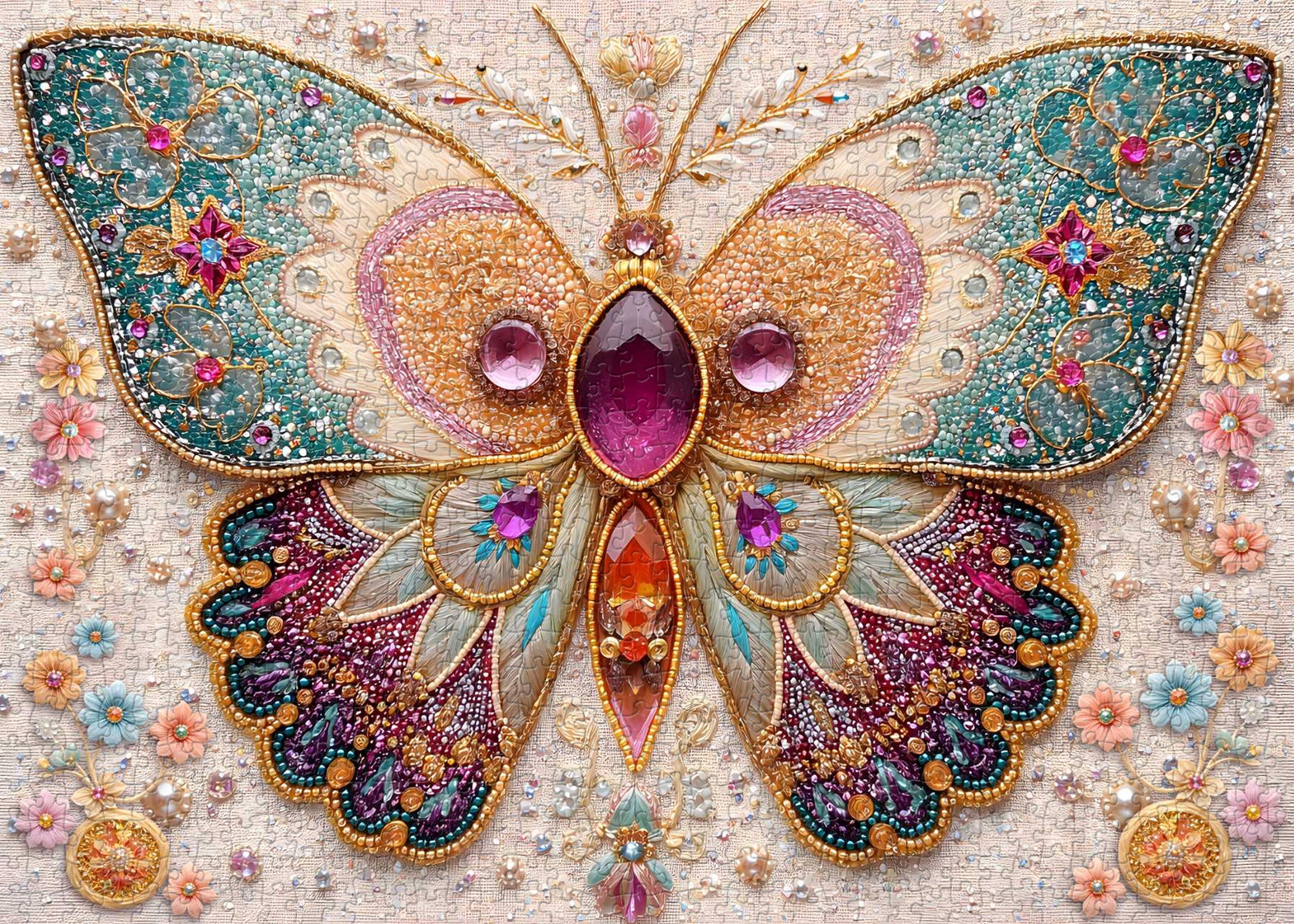 Puzzle con farfalla ingioiellata, 1000 pezzi