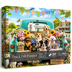 Truck Full Puppies Jigsaw Puzzle 1000 Pieces