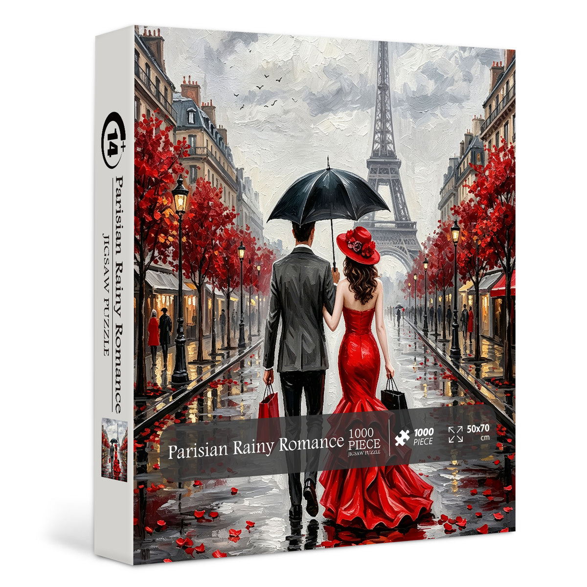 Parisian Rainy Romance Jigsaw Puzzle 1000 Pieces