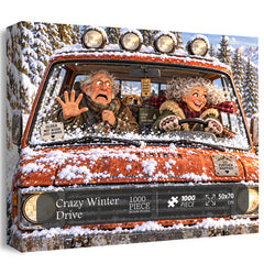 Crazy Winter Drive Jigsaw Puzzle 1000 Pieces