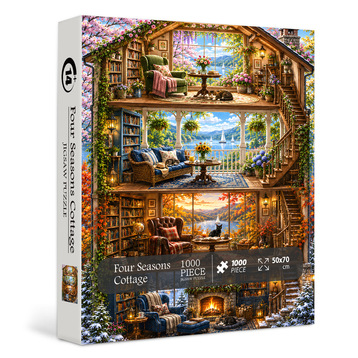Four Seasons Cottage Jigsaw Puzzle 1000 Pieces