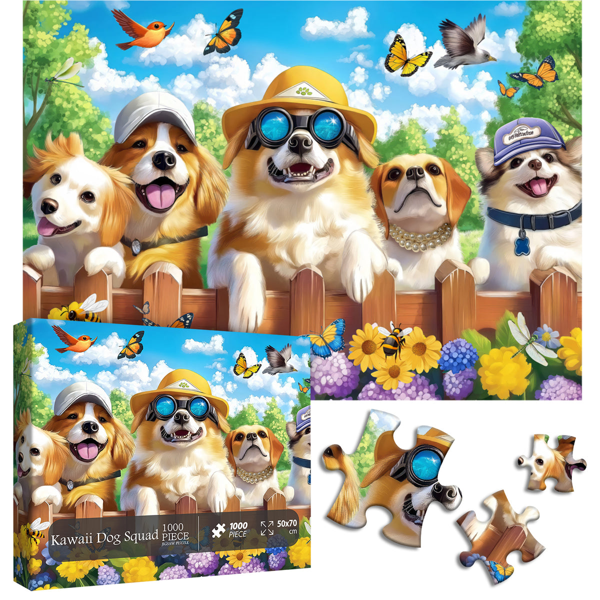 Kawaii Dog Squad Jigsaw Puzzle 1000 Pieces