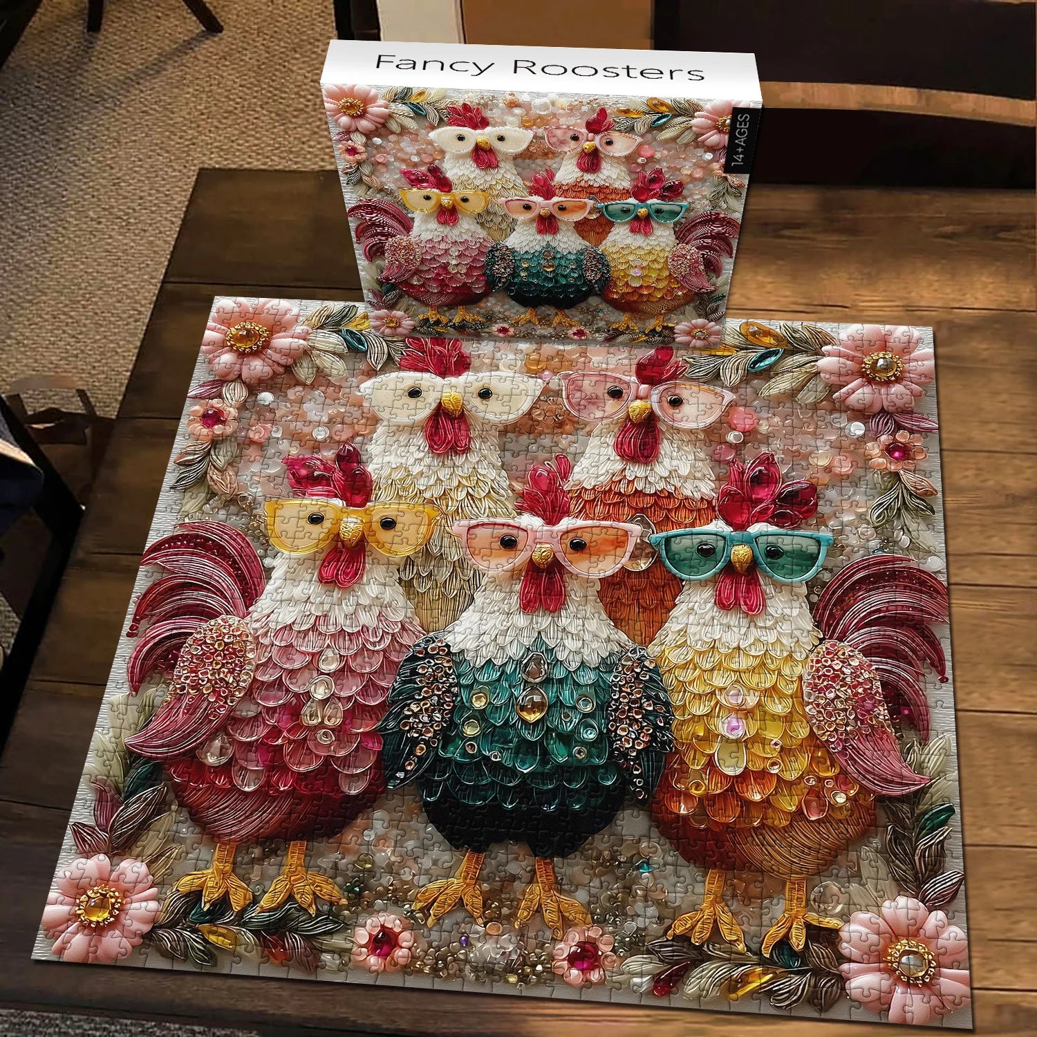 Fancy Roosters Jigsaw Puzzle 1000 Pieces