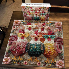 Fancy Roosters Jigsaw Puzzle 1000 Pieces