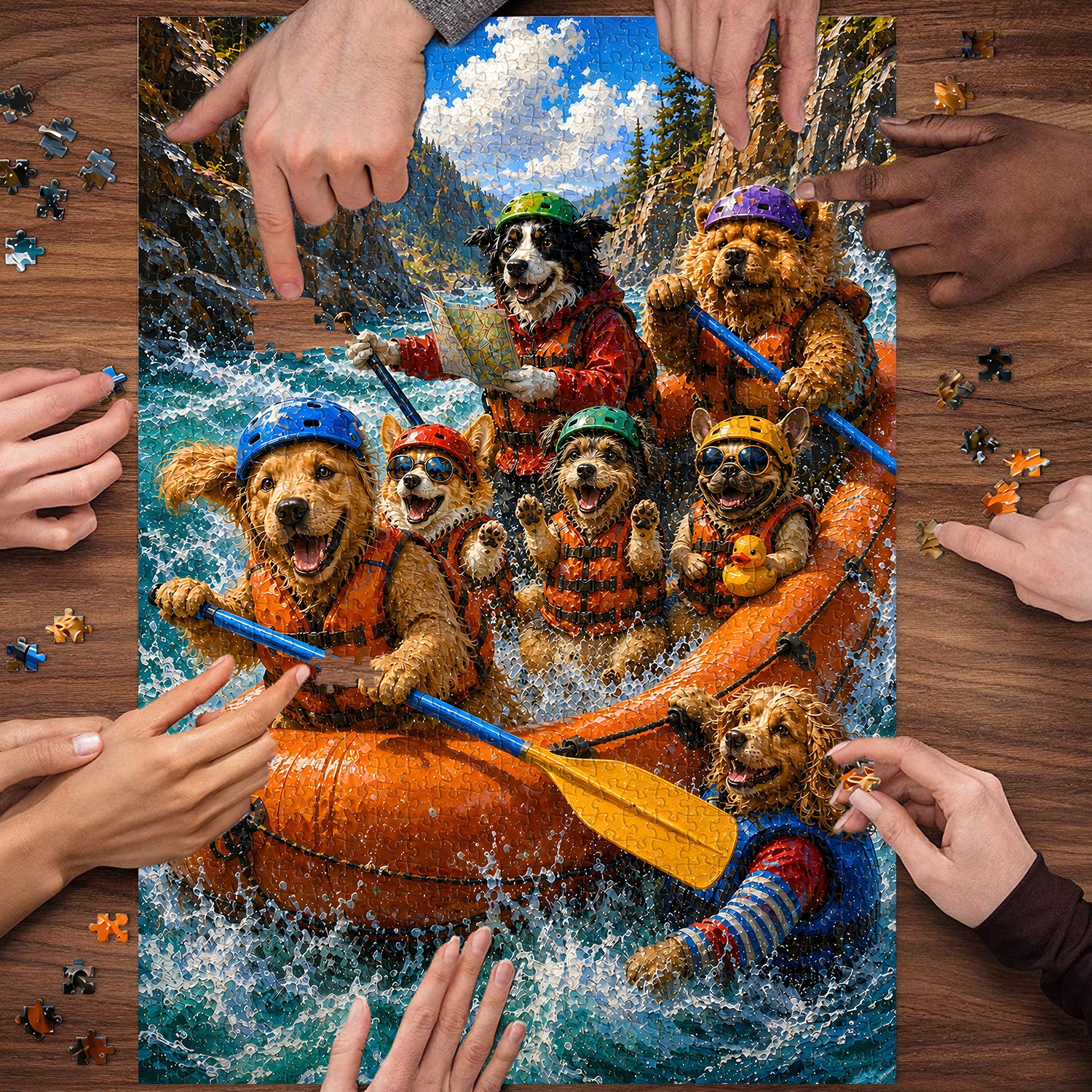 Rafting Pups Adventure Jigsaw Puzzle 1000 Pieces