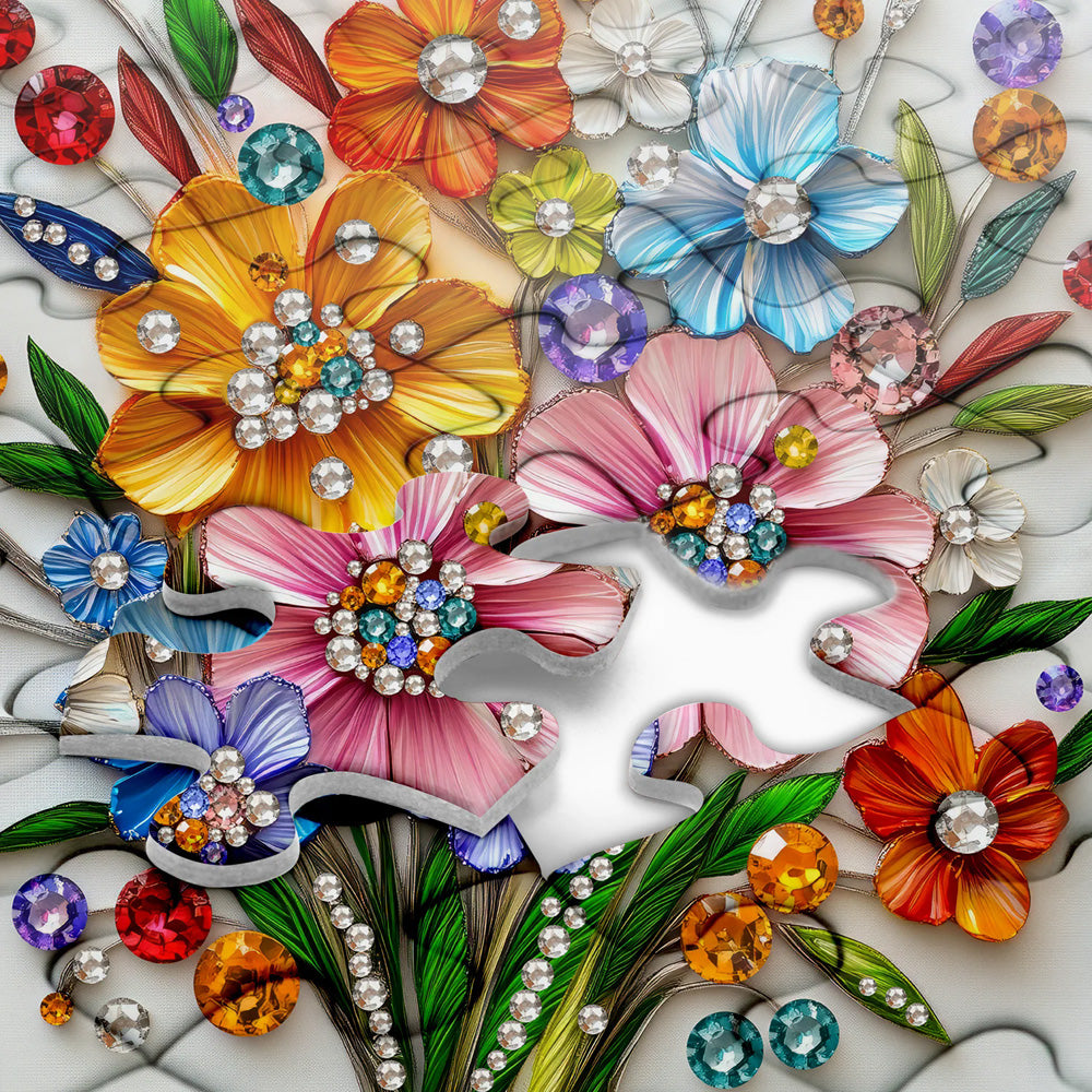 Crystal Wildflowers Jigsaw Puzzle 1000 Pieces