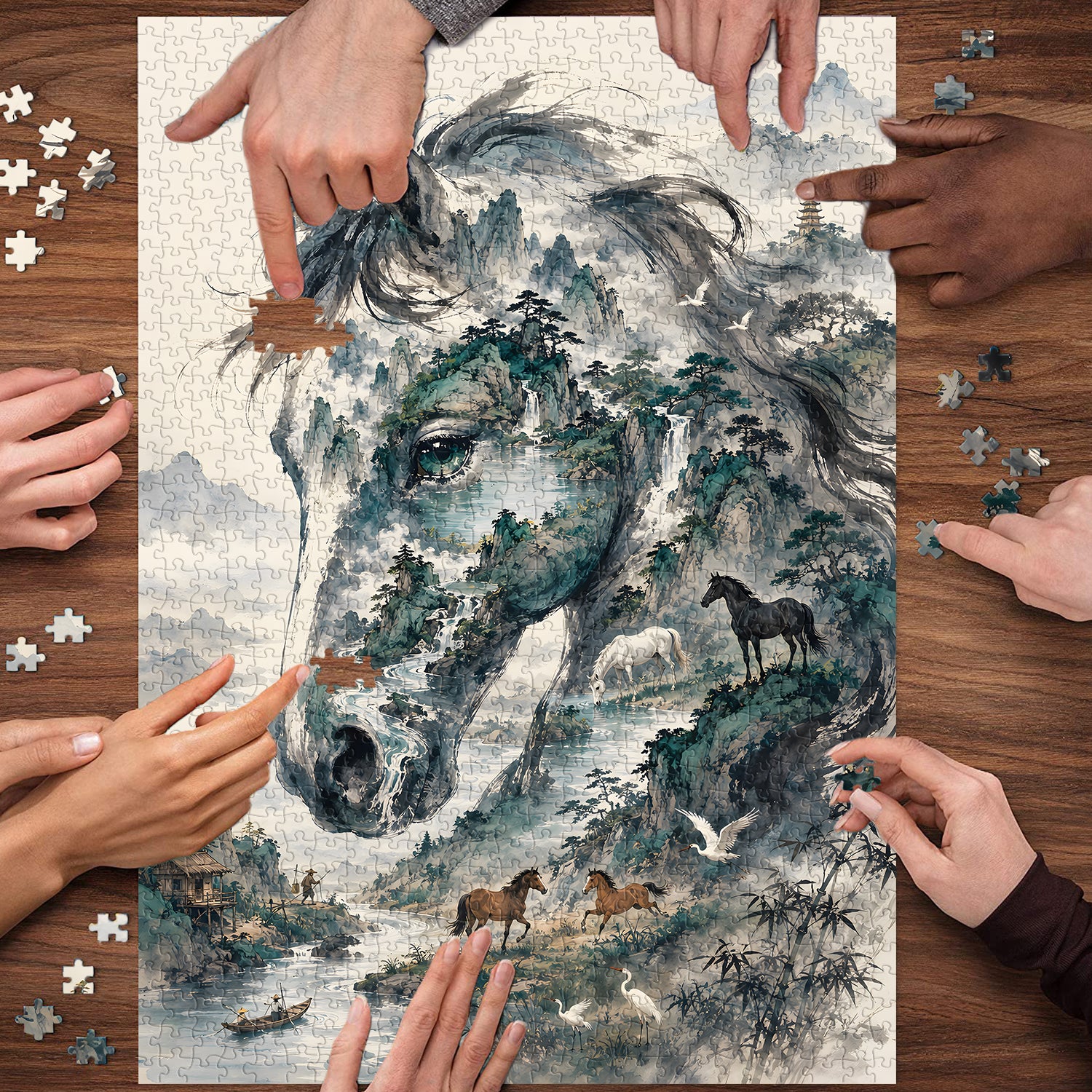 Hills of the Stallion Jigsaw Puzzle 1000 Pieces