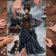 Winter Steampunk Lady Jigsaw Puzzle 1000 Pieces