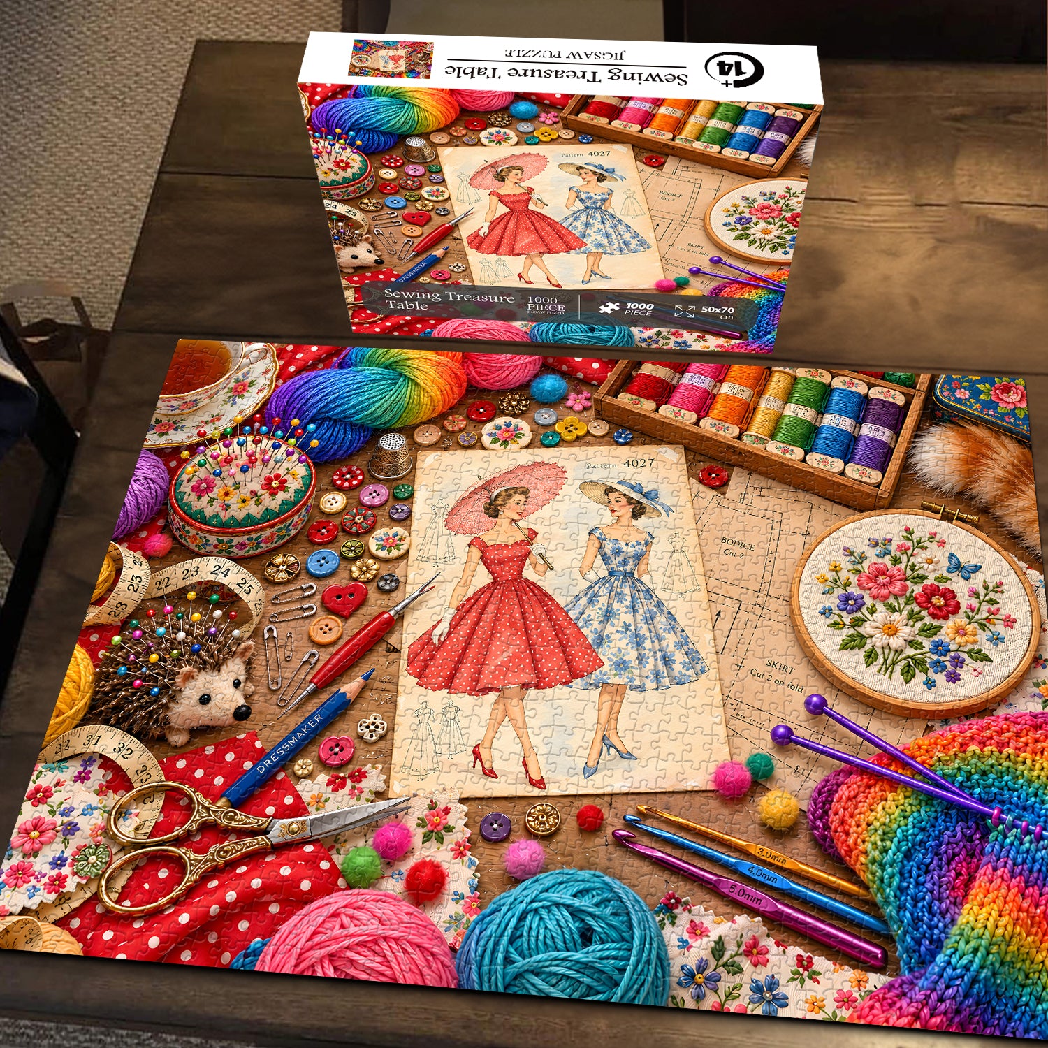 Sewing Treasure Table Jigsaw Puzzle 1000 Pieces