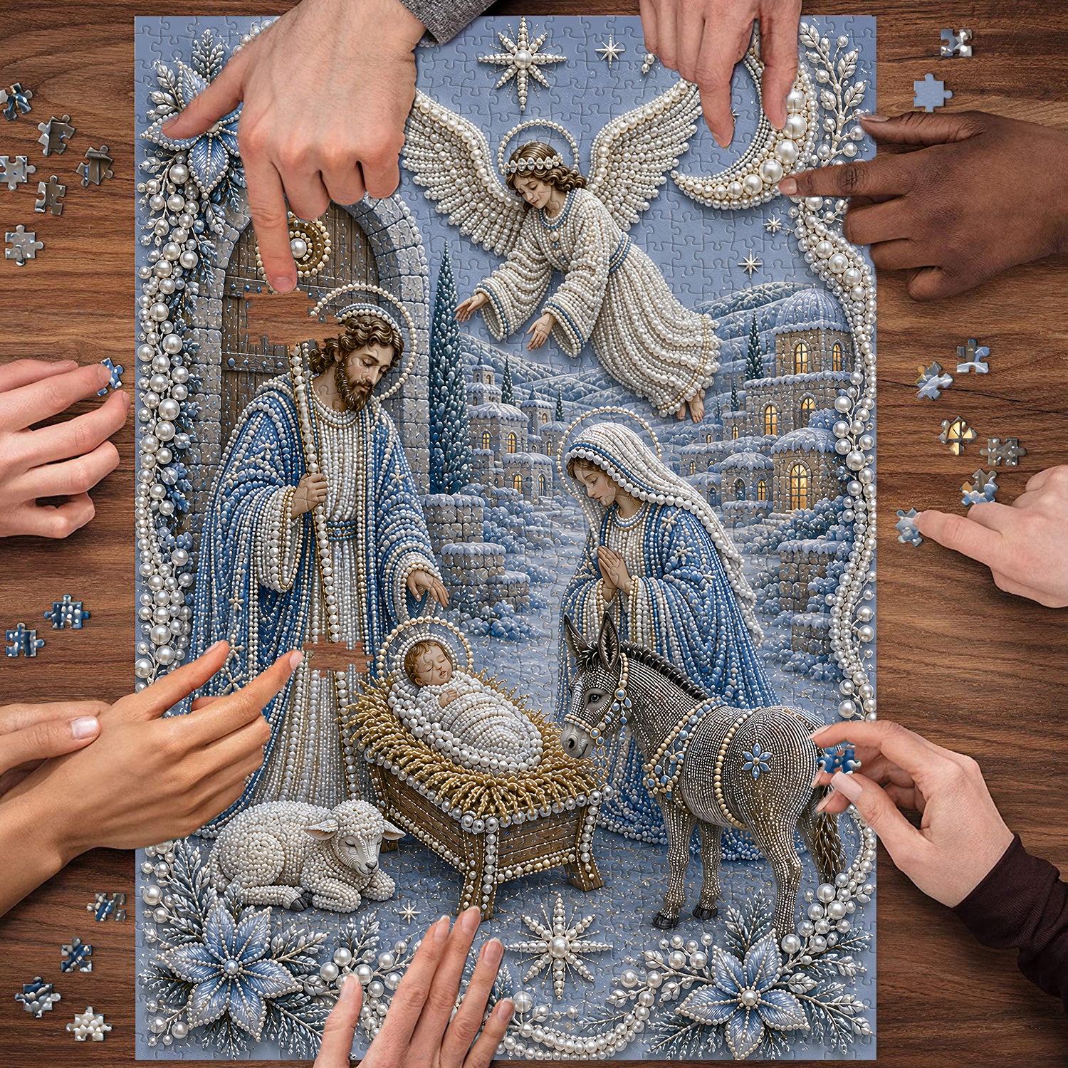 Pearl Nativity Scene Jigsaw Puzzle 1000 Pieces