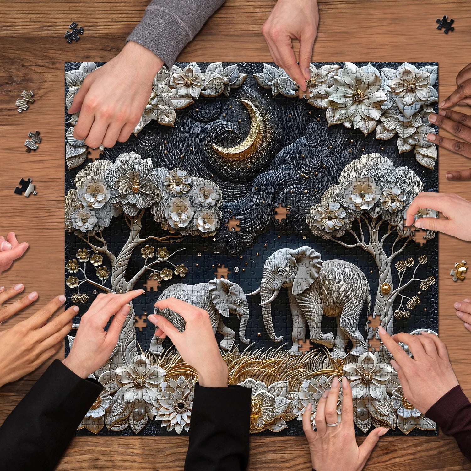 Moonlight Elephants Puzzle 1000 Pizzle