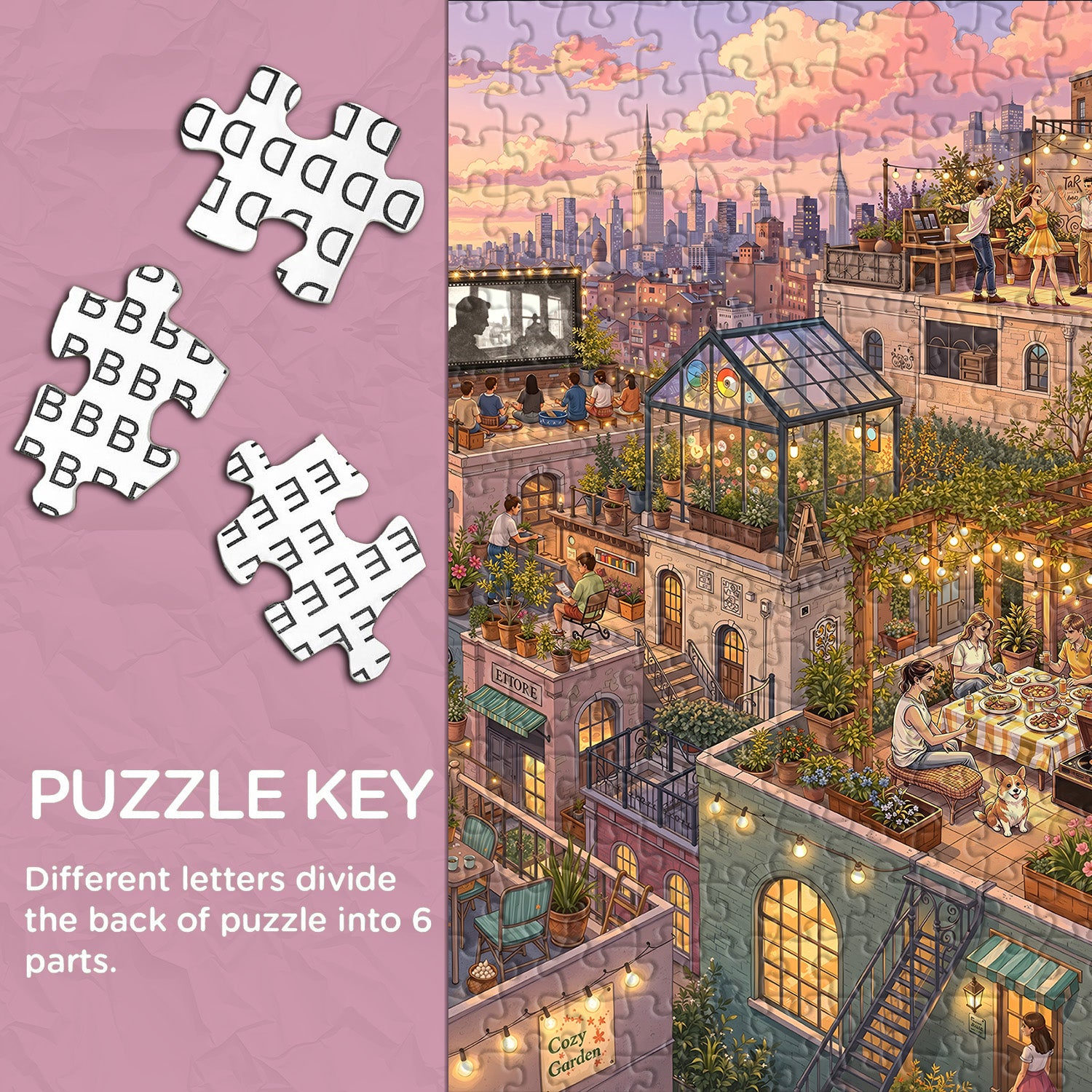Dusk Rooftops Jigsaw Puzzle 1000 Pieces