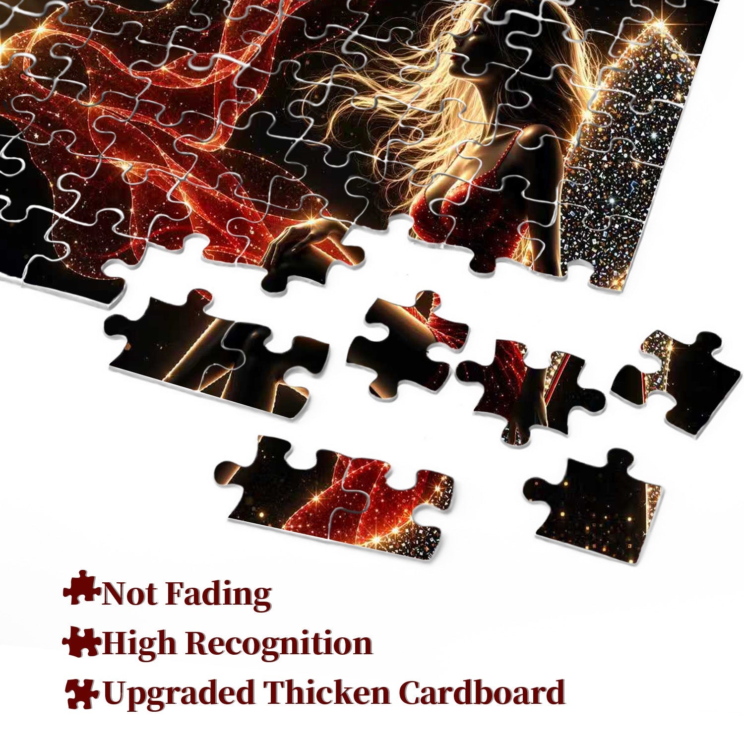 Puzzle rosso e scintillante notturno da 1000 pezzi